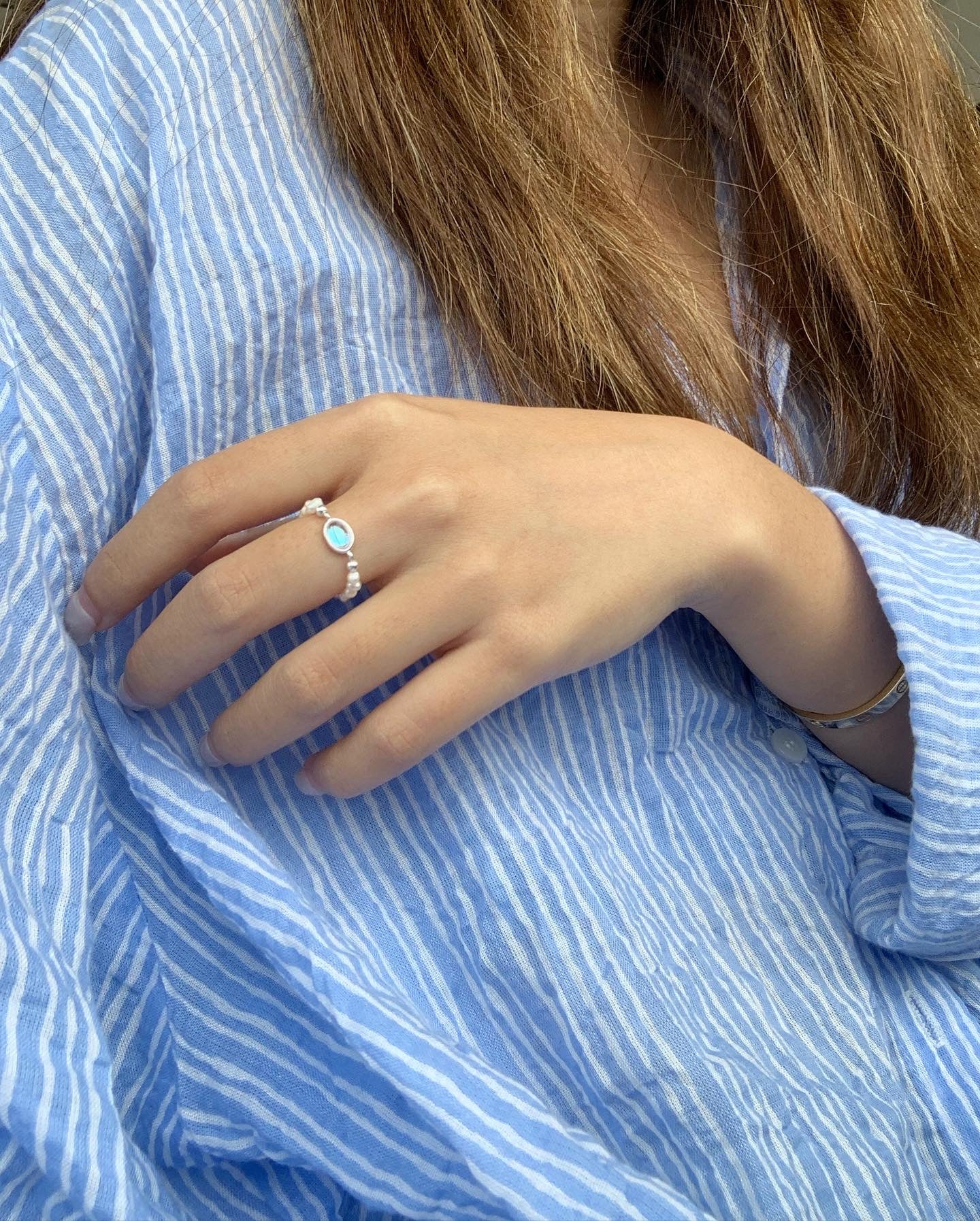 S925 Moonstone Pearl Ring