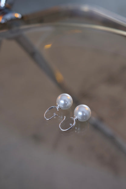 S925 Huge Pearl Ball Earrings