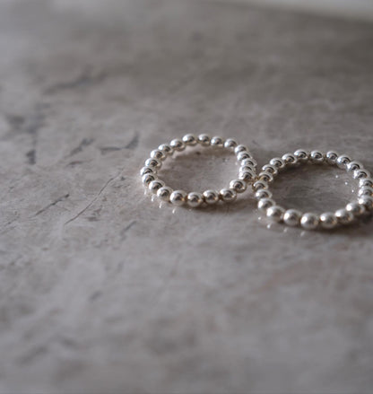 S925 Silver Bead Ring Set