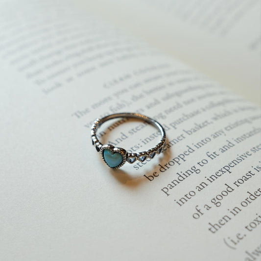 S925 BlueStone Heart Ring