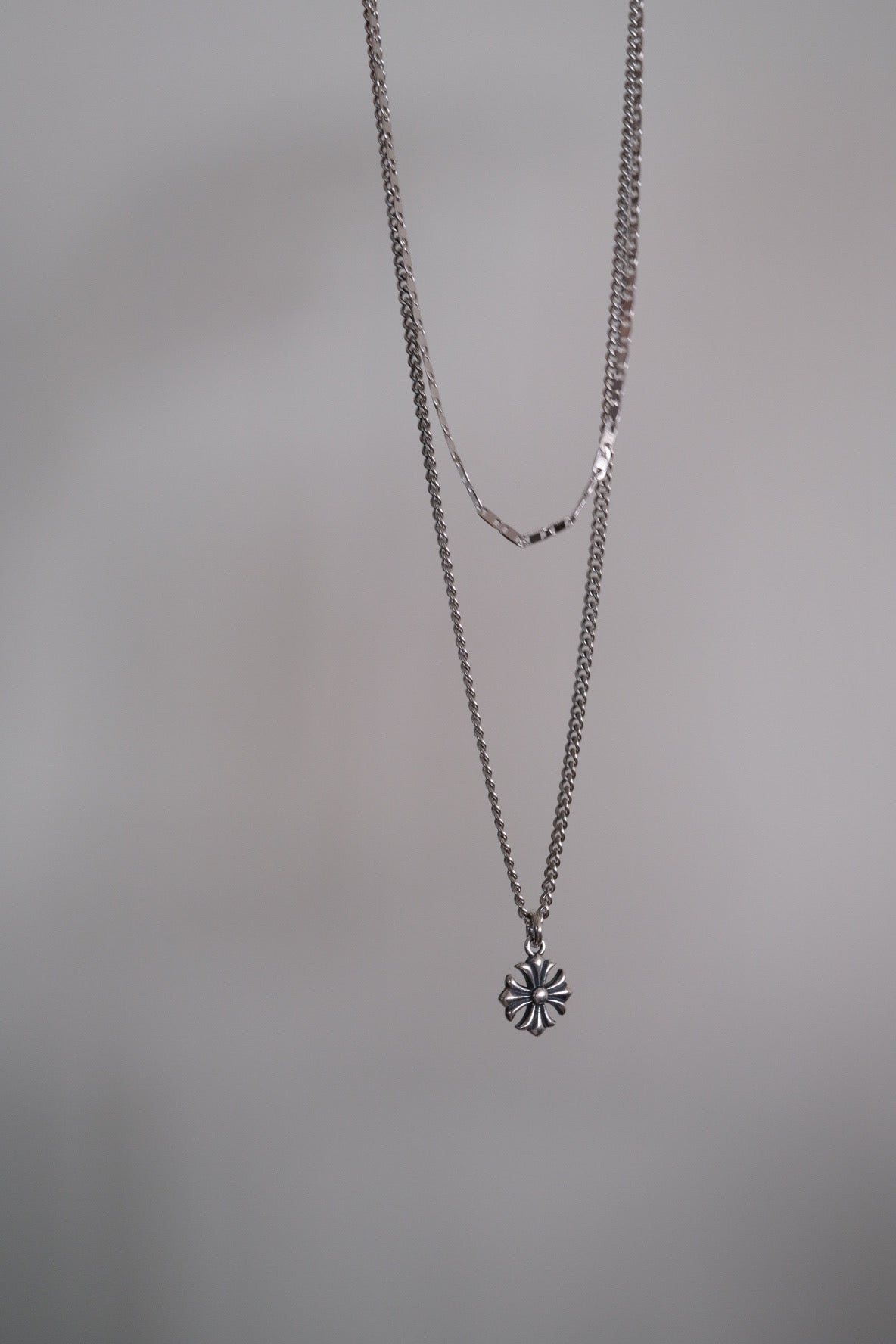 S925 Cross Double Layers Necklace