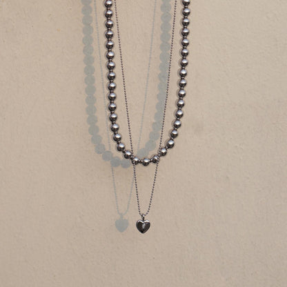 Heart Bead Necklace Set