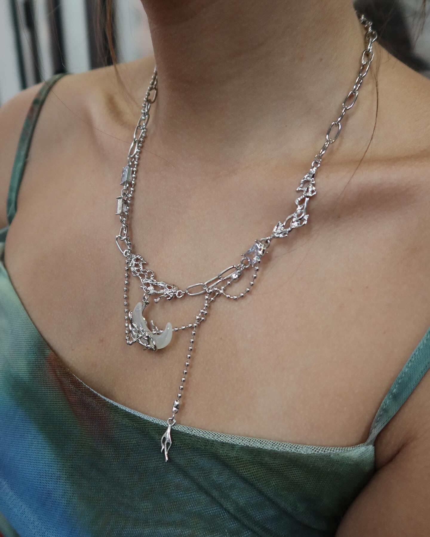 Y2K Half Moon Necklace