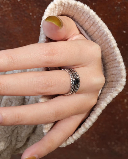 S925 Vintage 3 Layers Heart Ring