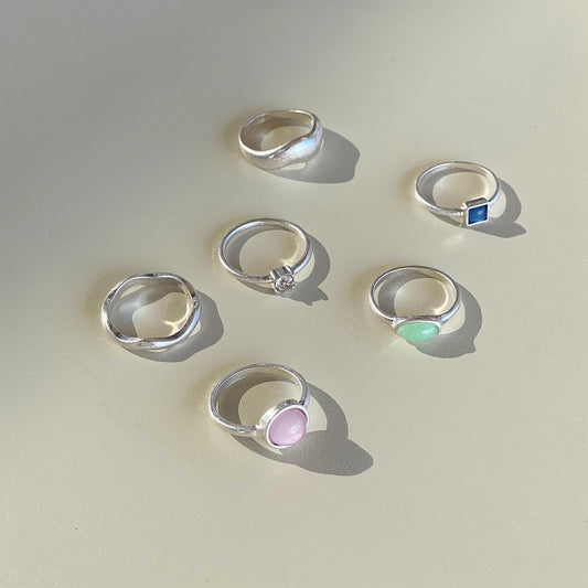 Matt Pastel Ring Set