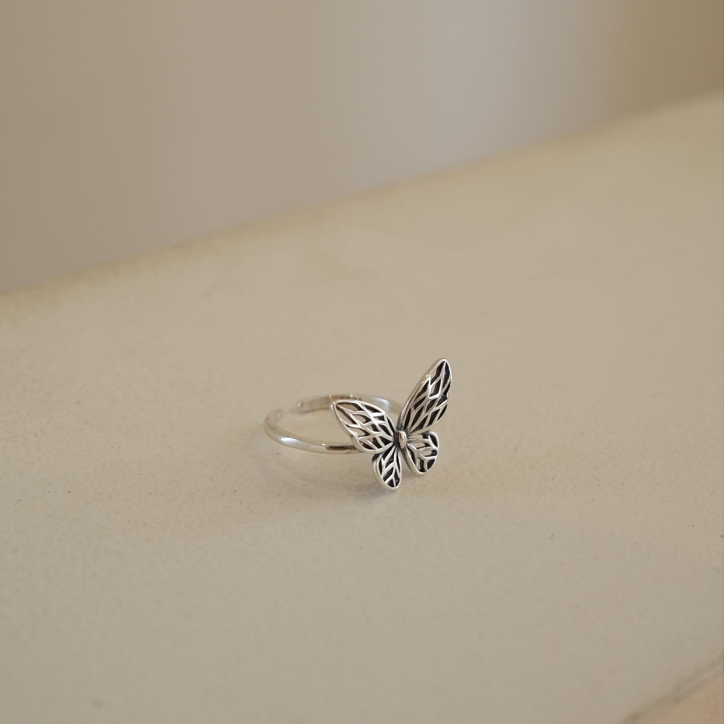 S925 3D Butterfly Ring
