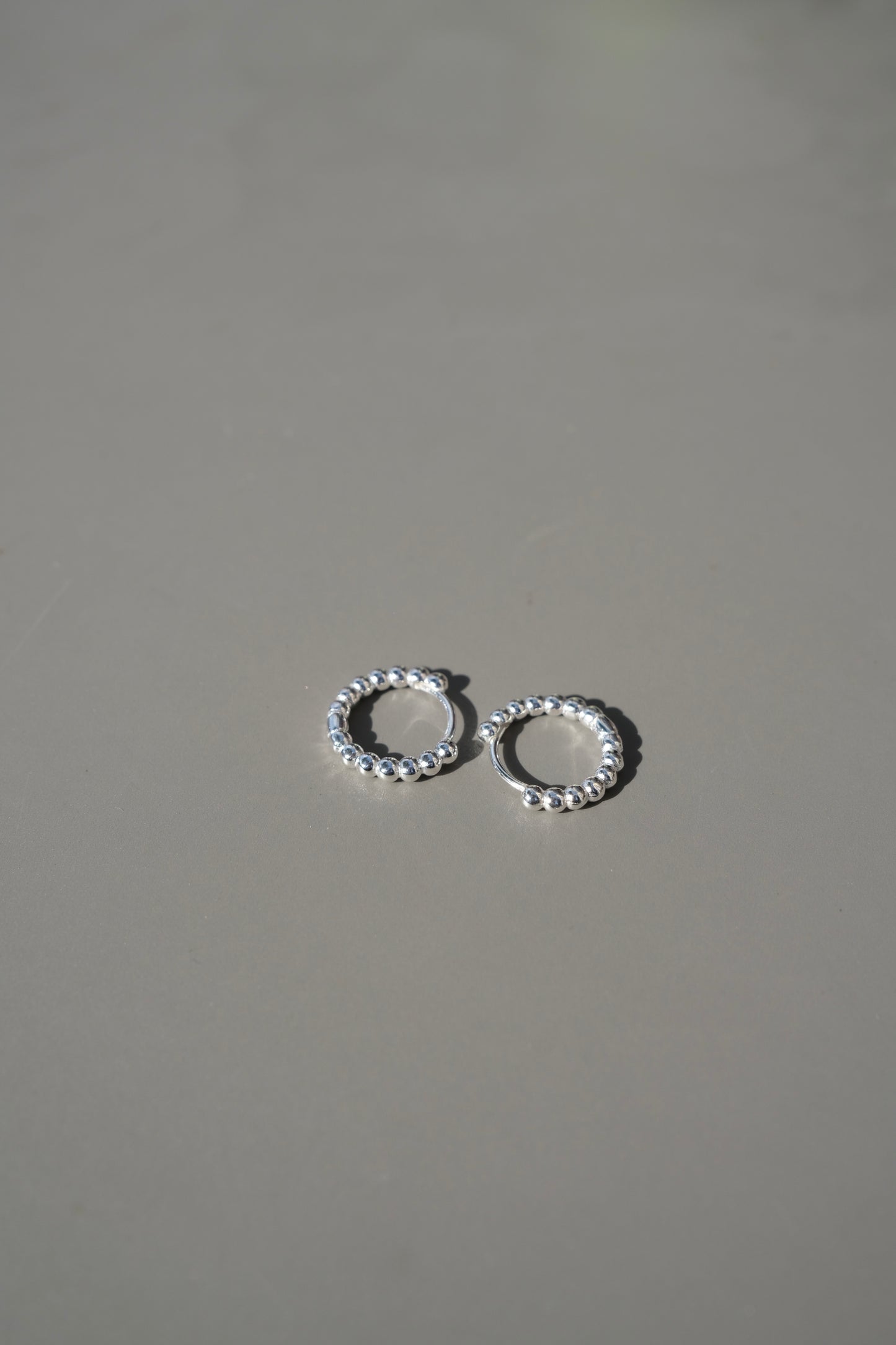 S925 Mini Bead Hoop Earrings