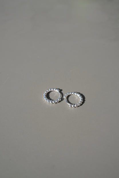 S925 Mini Bead Hoop Earrings
