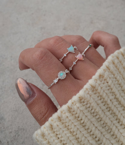 S925 Oval Opal Ring