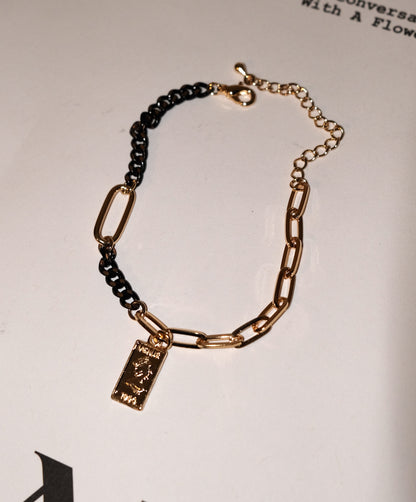 Gold Tag Chain Bracelet