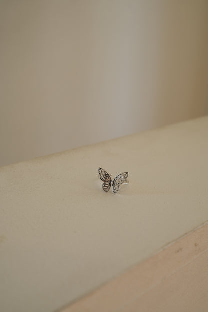 S925 3D Butterfly Ring