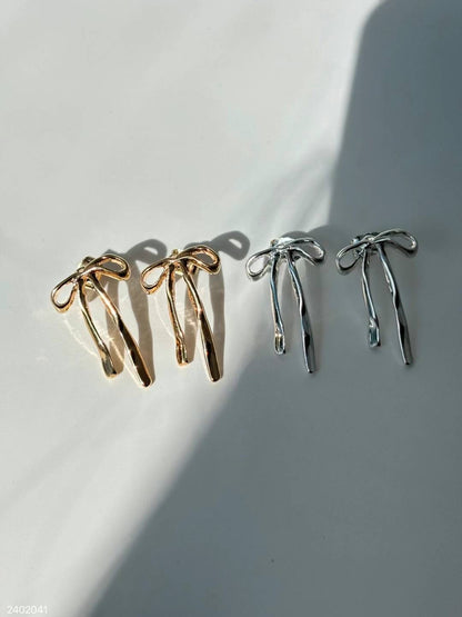 Ribbon Long Drop Earrings