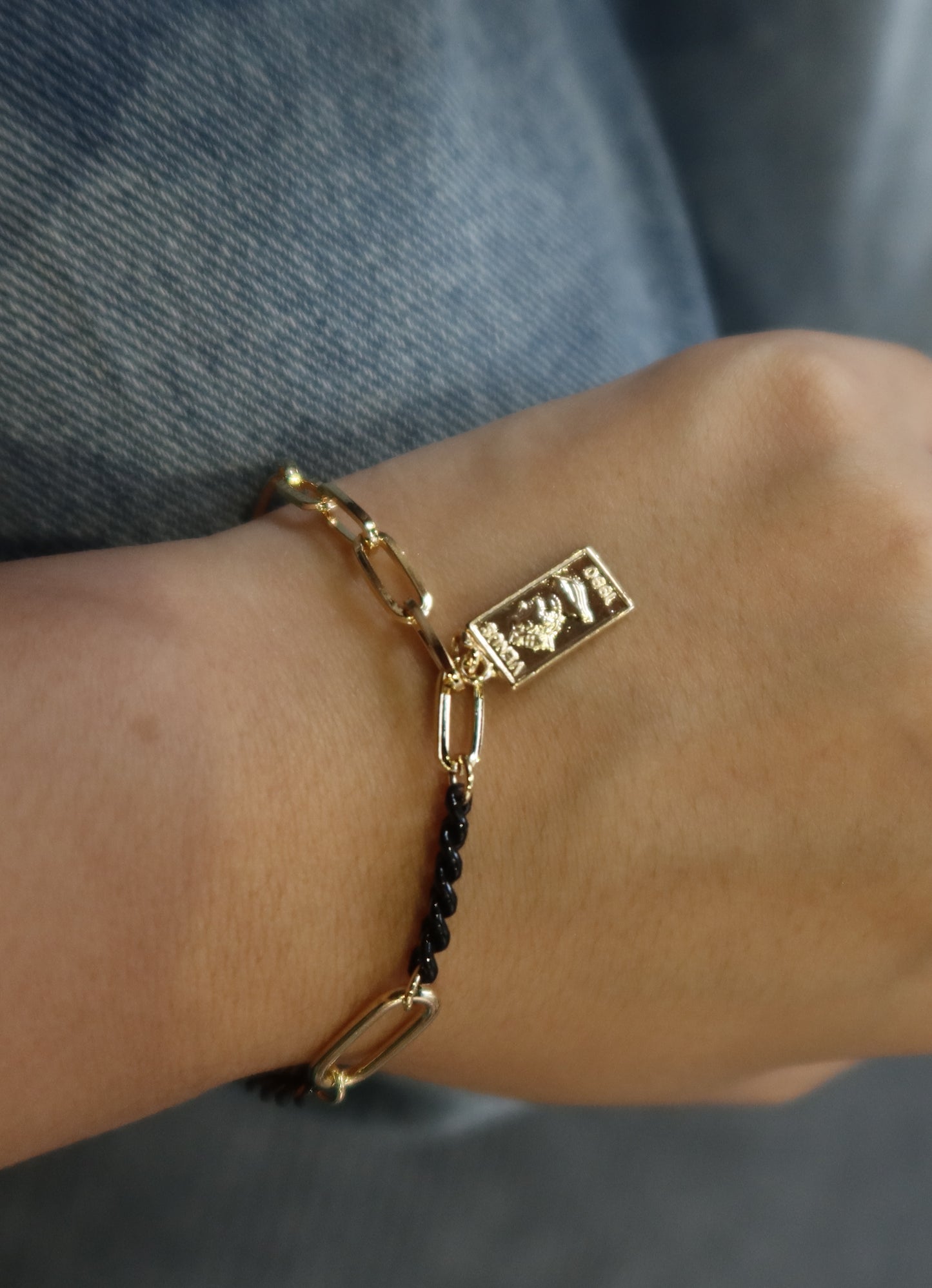 Gold Tag Chain Bracelet