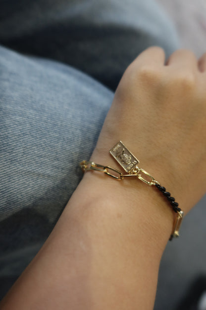 Gold Tag Chain Bracelet