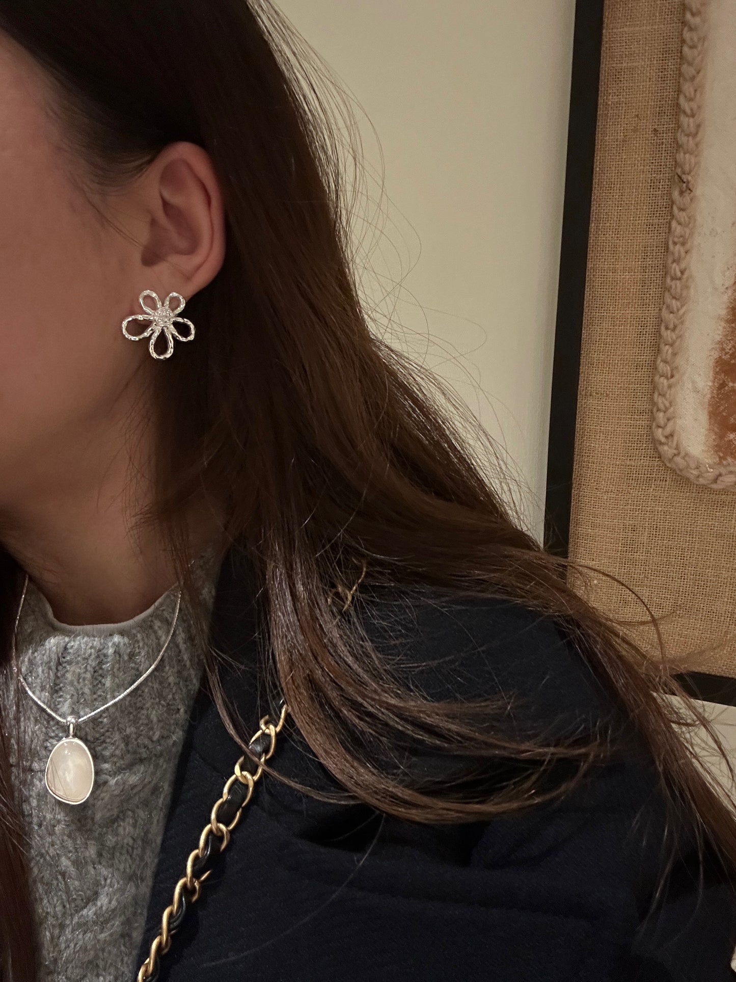 S925 Huge Daisy Earrings