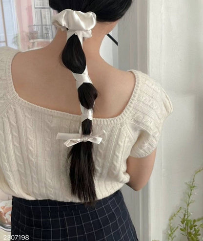 Thick Ribbon Bow Hair Tie