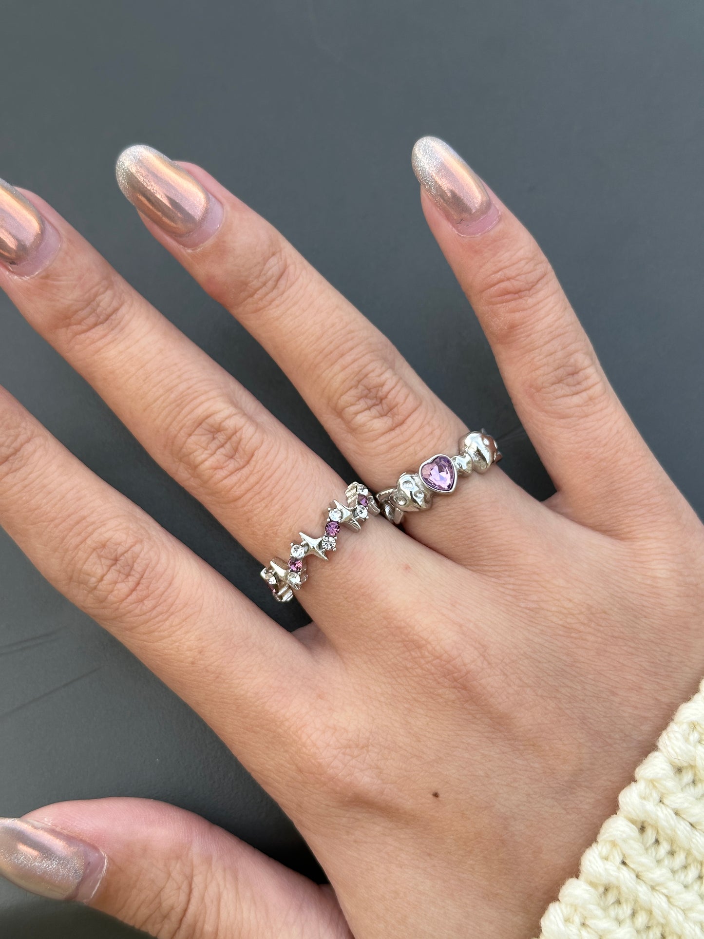 Stary x Heart Ring Set